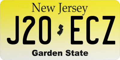 NJ license plate J20ECZ