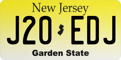 NJ license plate J20EDJ