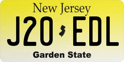 NJ license plate J20EDL