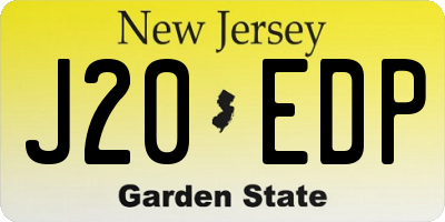 NJ license plate J20EDP