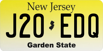 NJ license plate J20EDQ