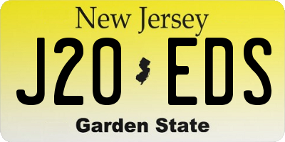 NJ license plate J20EDS