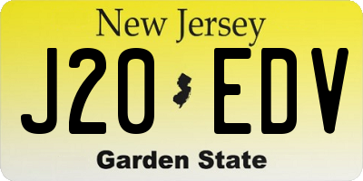NJ license plate J20EDV