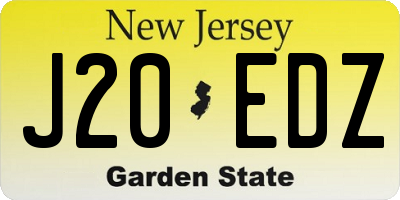 NJ license plate J20EDZ