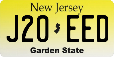 NJ license plate J20EED