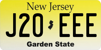 NJ license plate J20EEE