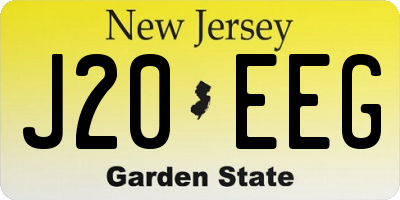 NJ license plate J20EEG