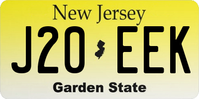 NJ license plate J20EEK