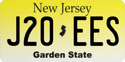 NJ license plate J20EES