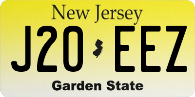NJ license plate J20EEZ