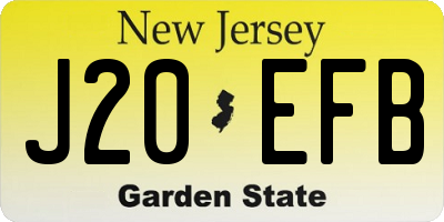NJ license plate J20EFB