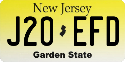 NJ license plate J20EFD