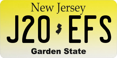 NJ license plate J20EFS