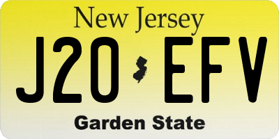 NJ license plate J20EFV