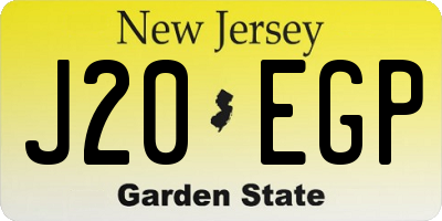 NJ license plate J20EGP