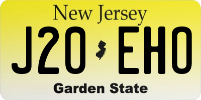 NJ license plate J20EHO