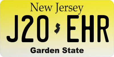 NJ license plate J20EHR