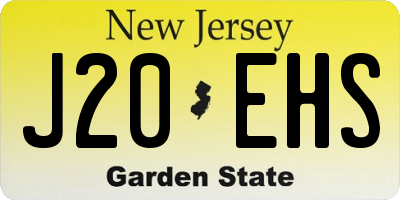 NJ license plate J20EHS