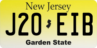 NJ license plate J20EIB