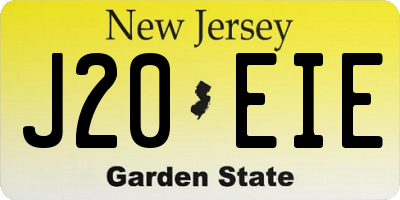 NJ license plate J20EIE