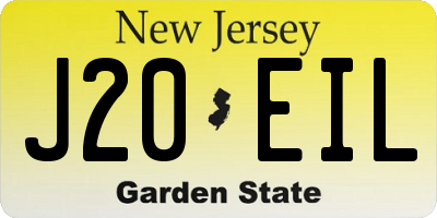 NJ license plate J20EIL