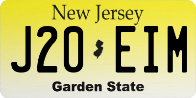 NJ license plate J20EIM