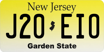 NJ license plate J20EIO