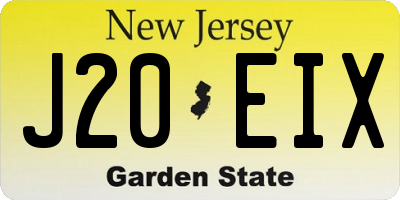 NJ license plate J20EIX
