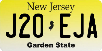 NJ license plate J20EJA