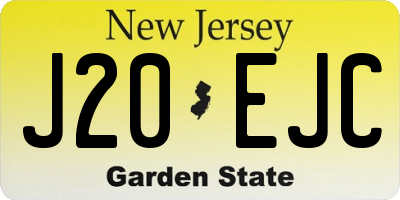 NJ license plate J20EJC