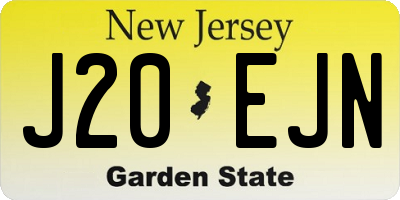 NJ license plate J20EJN