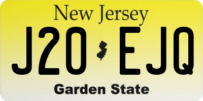 NJ license plate J20EJQ