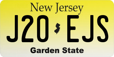 NJ license plate J20EJS