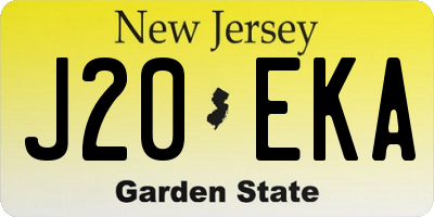 NJ license plate J20EKA