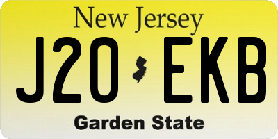NJ license plate J20EKB