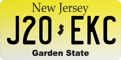 NJ license plate J20EKC