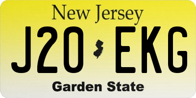 NJ license plate J20EKG