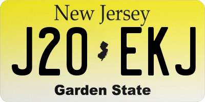 NJ license plate J20EKJ