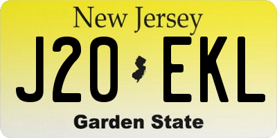 NJ license plate J20EKL