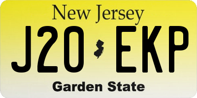 NJ license plate J20EKP