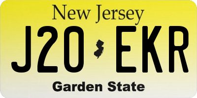 NJ license plate J20EKR