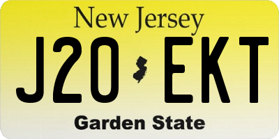 NJ license plate J20EKT