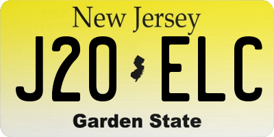 NJ license plate J20ELC