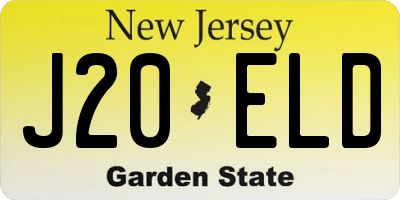 NJ license plate J20ELD