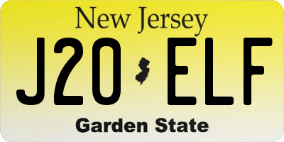 NJ license plate J20ELF