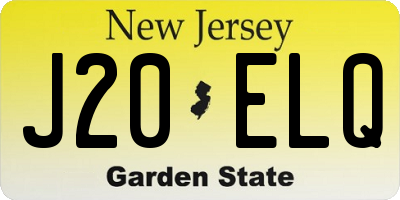 NJ license plate J20ELQ
