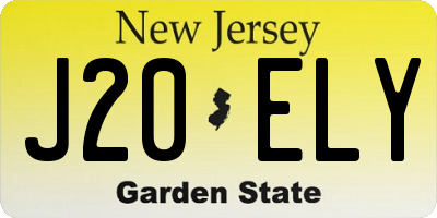 NJ license plate J20ELY