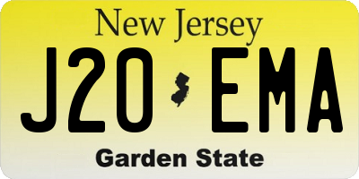NJ license plate J20EMA