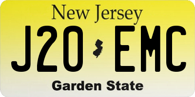 NJ license plate J20EMC