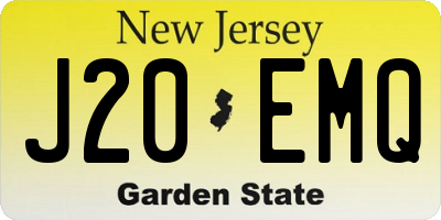 NJ license plate J20EMQ